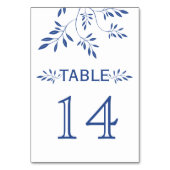 インディゴ離れブル結婚ブルーのテーブル番号カード テーブルナンバー (裏面)