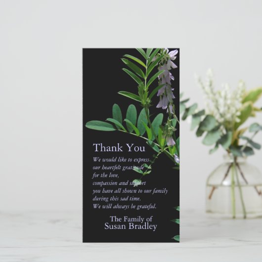 インディゴ1の花の悔やみや弔慰は写真カード感謝していしています サンキューカード (スタンド正面)