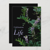 インディゴ3お祝い·オブ·ライフ葬儀発表 招待状 (正面/裏面)