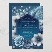 インディゴ シャドウ ブルーム ウェディング 招待状 (正面/裏面)