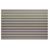 インディゴ、タン、ライトシアン、緑と黒の線 ファブリック (ファットクウォーター)