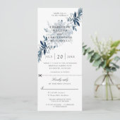 インディゴ フラワー ウェディング インビテーション(RSVP 付) 招待状 (スタンド正面)