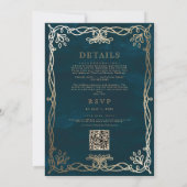 インディゴ・メディーバルゴールド・アイビー・ウェディング・インビテーション 招待状 (裏面)