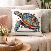 インディゴ モザイク アカウミガメ クッション