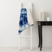 インディゴ・ラウンド。ボヘミアン絞り染め。青い転がサイケード シェルパブランケット (インサイチュ)