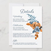 インディゴ&ラストボホバラフローラ結婚式招待状 招待状 (裏面)