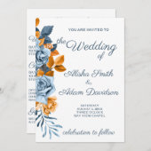 インディゴ&ラストボホバラフローラ結婚式招待状 招待状 (正面/裏面)