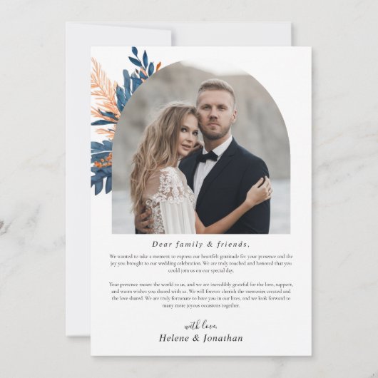 インディゴ・ラスト結婚フローラの写真 サンキューカード (裏面)