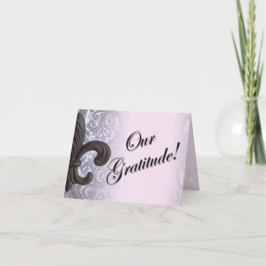 インディゴ/ローズ "アイアン フルール ド リス" 感謝カード (正面)