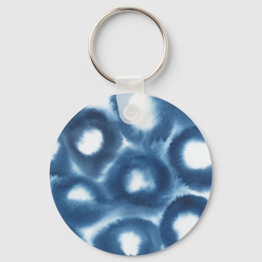 インディジオウォーターカラープリントサークル キーホルダー (正面)