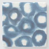 インディジオウォーターカラープリントサークル ストーンコースター (正面)