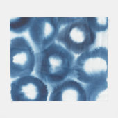 インディジオウォーターカラープリントサークル フリースブランケット (正面(横))