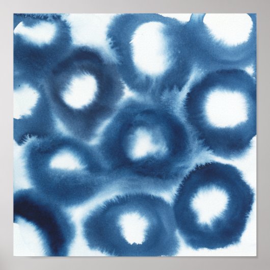 インディジオウォーターカラープリントサークル ポスター (正面)