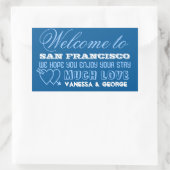 インディハートネイビータイプの町の抱き枕の好意 長方形シール (バッグ)