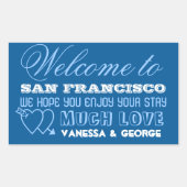 インディハートネイビータイプの町の抱き枕の好意 長方形シール (正面)