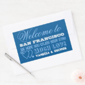 インディハートネイビータイプの町の抱き枕の好意 長方形シール (封筒)