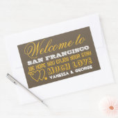 インディハート茶色のタイプの町の抱き枕の好意 長方形シール (封筒)