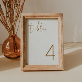 インディバーンドオレンジボホミニマリストテーブル番号 招待状