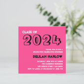 インディパンクレトロピンクフォトY2K卒業パーティー 招待状 (スタンド正面)