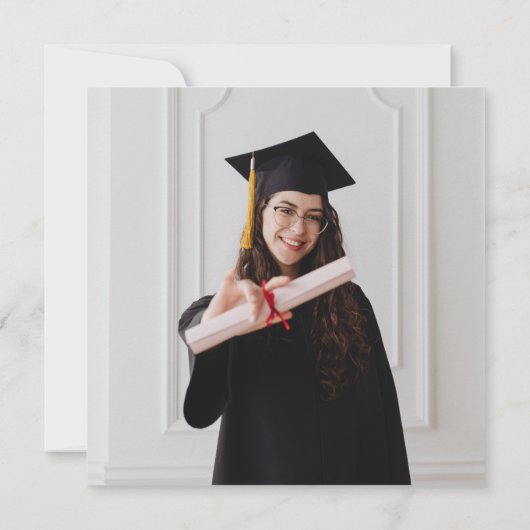 インディパンクレトロピンクフォトY2K卒業パーティー 招待状 (裏面)