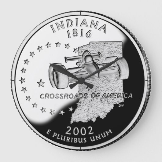 インディフェイクアナ州クォーター ラージ壁時計 (正面)