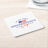 インディペンデンスデイお祝い紙コースター スクエアペーパーコースター (アングル)