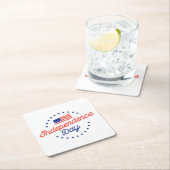 インディペンデンスデイお祝い紙コースター スクエアペーパーコースター (インサイチュ)