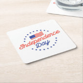 インディペンデンスデイお祝い紙コースター スクエアペーパーコースター (アングル)