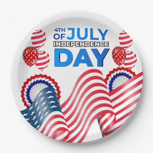 インディペンデンスデイお祝い ペーパープレート (正面)