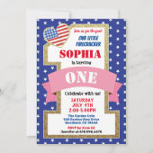 インディペンデンスデイガール1st最初の誕生日パーティー 招待状 (正面)