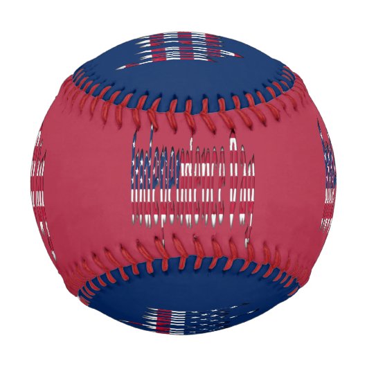 インディペンデンスデイスターズアンドストライプズタイポグラフィUSA 野球ボール (裏面)