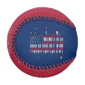 インディペンデンスデイスターズアンドストライプズタイポグラフィUSA 野球ボール (正面左)