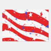 インディペンデンスデイスター&ストライプ赤白青 ラッピングペーパーシート (正面)