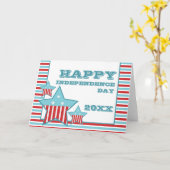 インディペンデンスデイストライプのスターカード カード (黄色い花)