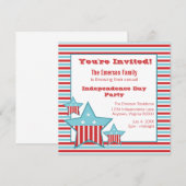 インディペンデンスデイストライプのスターズ招待状 招待状 (正面/裏面)