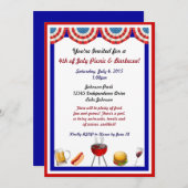 インディペンデンスデイピクニックアンドバーベキュー招待状 招待状 (正面/裏面)