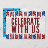 インディペンデンスデイピクニック7月4日グリッター招待状 招待状 (正面/裏面)