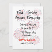 インディペンデンスデイ7月4日ダシュントパーティの招待状 招待状 (裏面)