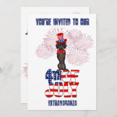 インディペンデンスデイ7月4日ダシュントパーティの招待状 招待状 (正面/裏面)