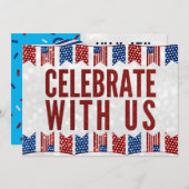 インディペンデンスデイBBQ 7月4日グリッター招待状 招待状 (正面/裏面)