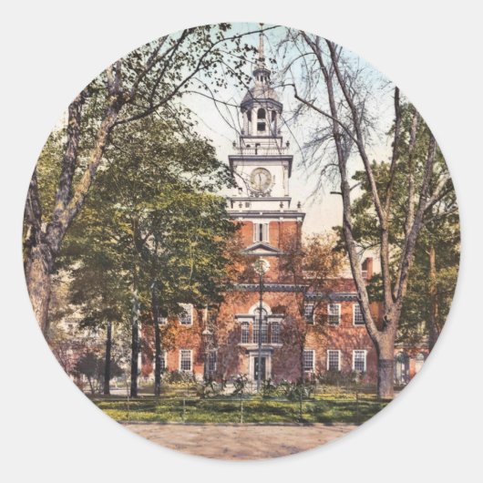 インディペンデンスホールフィラデルフィアPA 1900ヴィンテージ ラウンドシール (正面)