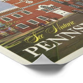 インディペンデンスホールペンシルバニアのヴィンテージ旅行アート ポスター (角)