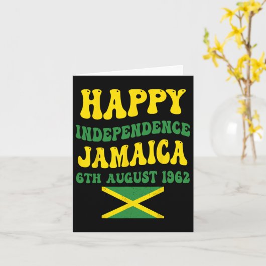 インディペンデンス誇りを持ったデイジャマイカ国旗6威厳がある日19 カード (黄色い花)