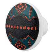 インディペンデント誇りを持ったで濃い緑色のオレンジ セラミックノブ (右)