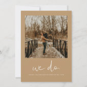 インディボヘミアンベージュとテラコッタフォト結婚ズ 招待状 (裏面)