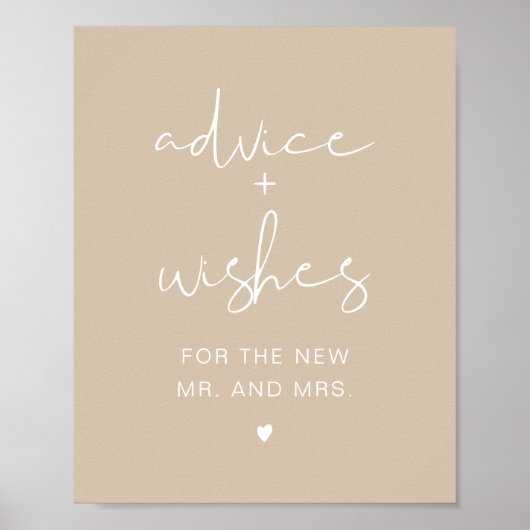 インディボヘミアンベージュアドバイス&ウィッシュズサイン ポスター (正面)