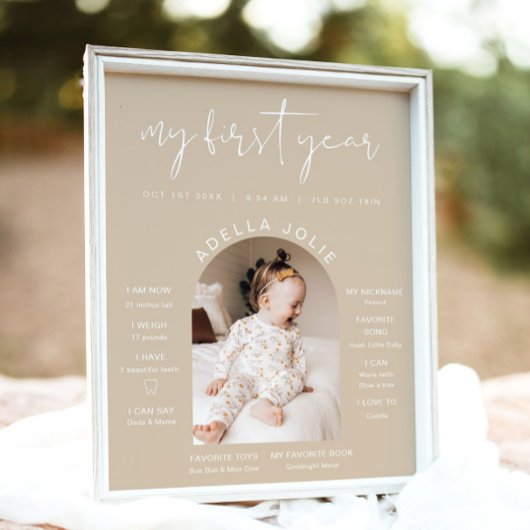 インディボホクリームアーチ写真初年度マイルストーン ポスター