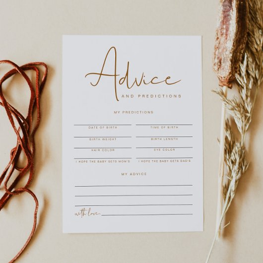 インディボホベイビーシャワーアドバイス&予測カード 招待状
