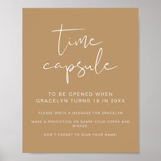 インディボホベイビーシャワー時間カプセル標識 ポスター (正面)