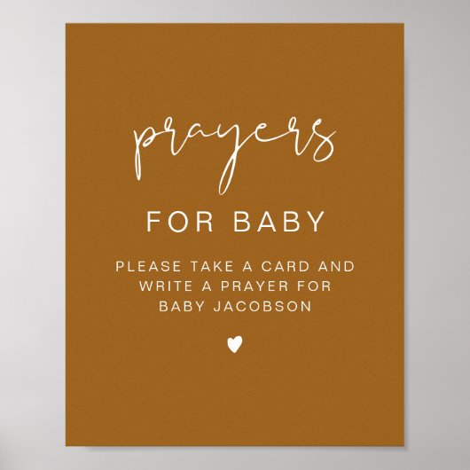 インディボホベイビーシャワー祈りの言葉ベビー標識 ポスター (正面)